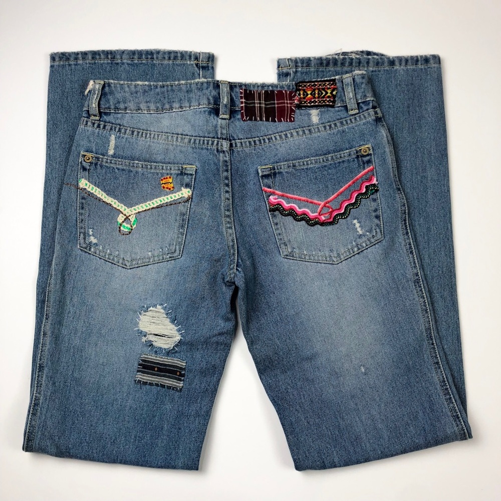 Free People Vintage Patch Embellished Jeans H484 - Picture 6 of 8